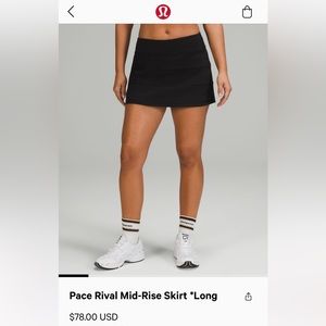 Lululemon pace rival mid-rise skirt *long